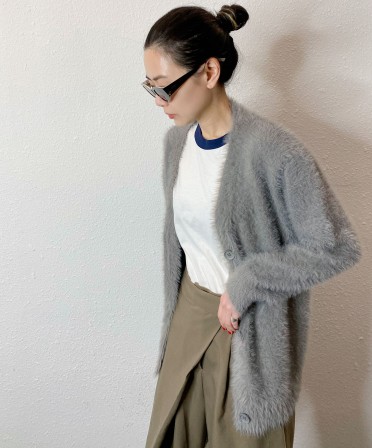 Grey Hairy Cardigan #241214